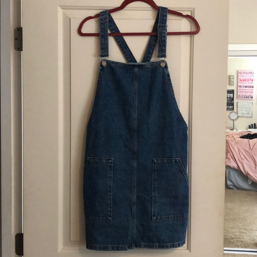 Topshop jean overall dress